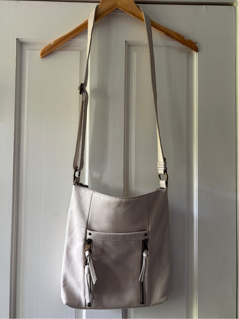 The Sak Collective Pebbled Leather Crossbody in Light Cream - Picture 2 of 8